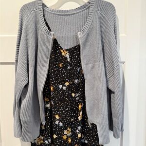 CAbi Light Gray Crew Neck Sweater